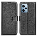 Miniatyrbild 1 av 6: Xiaomi Redmi Note 12 Pro 5G Fodral Litchi Läder Svart
