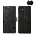 Miniatyrbild 1 av 6: KHAZNEH Samsung Galaxy A13 4G Fodral RFID Äkta Läder Svart