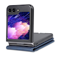 Miniatyrbild 5 av 6: AZNS Galaxy Z Flip 5 Fodral Läder Blå