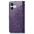 Miniatyrbild 5 av 6: iPhone 16 Fodral Mandala Läder Lila