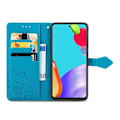 Miniatyrbild 3 av 5: Samsung Galaxy A52 / A52s - Mandala Läder Fodral - Blå Blue Blå