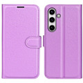 Miniatyrbild 1 av 6: Samsung Galaxy S24 FE Fodral Litchi Läder Textur Lila