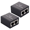 Miniatyrbild 1 av 5: 2-PACK RJ45 Splitter Ethernet LAN Adapter Svart