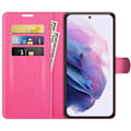 Miniatyrbild 4 av 6: Samsung Galaxy S22 Plus Fodral Litchi Textur Rosa