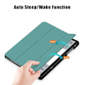 Miniatyrbild 4 av 6: Samsung Galaxy Tab A9 Plus Fodral Tri-Fold PU Läder Svartgrön