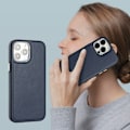 Miniatyrbild 5 av 6: iPhone 15 Pro Max Skal Läder Belagt Blå