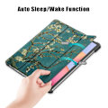 Miniatyrbild 3 av 5: Galaxy Tab S7 FE/S7 Plus/S8 Plus Tri-Fold Läder Fodral Peach Blossom Peach Blossom