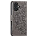 Miniatyrbild 6 av 6: iPhone 16 Fodral Mandala Läder Grå