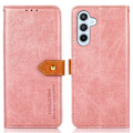 Miniatyrbild 1 av 6: KHAZNEH Galaxy S24 Fodral Läder Dual-Color Roséguld