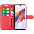 Miniatyrbild 2 av 6: Xiaomi Redmi 12C 4G Fodral Litchi Läder Röd