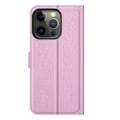 Miniatyrbild 6 av 6: iPhone 13 Pro - Litchi Läder Fodral - Ljus Rosa