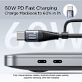 Miniatyrbild 3 av 6: Joyroom 1.2 m 4in1 USB-C/USB-A - USB-C / Lightning Svart