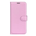 Miniatyrbild 5 av 6: Samsung Galaxy S24 FE Fodral Litchi Läder Textur Ljus Rosa