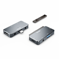 Miniatyrbild 3 av 6: Tech-Protect 4in1 USB-C Hub USB-A/HDMI/AUX/USB-C Grå