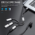 Miniatyrbild 2 av 5: 3in1 60W USB-C - 3x USB-C Hona Adapter Silver