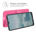 Miniatyrbild 6 av 6: Nokia G10 / G20 Fodral Litchi Läder Rosa