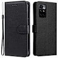 Miniatyrbild 1 av 6: Xiaomi Redmi 10 Fodral Solid Läder Svart