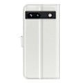 Miniatyrbild 6 av 6: Google Pixel 7A Fodral Litchi Textur Läder Vit