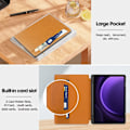 Miniatyrbild 3 av 6: Galaxy Tab S9 FE Fodral Business Läder Pennhållare Brun