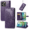 Miniatyrbild 1 av 4: iPhone 15 Pro Fodral Mandala Läder Lila