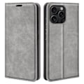 Miniatyrbild 1 av 6: iPhone 16 Pro Fodral Flip Läder Grå
