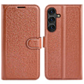 Miniatyrbild 1 av 6: Samsung Galaxy S25 Plus Fodral Litchi Läder Brun