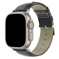 Miniatyrbild 2 av 6: Äkta Läder Armband Apple Watch 41/40/38 mm Svart