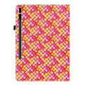 Miniatyrbild 3 av 6: Samsung Galaxy Tab S7 Plus / Tab S8 Plus Fodral Vävd Textur Rosa/Gul
