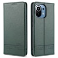 Miniatyrbild 1 av 5: Xiaomi Mi 11 - AZNS Läder Flip Fodral - Grön Green Grön