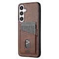 Miniatyrbild 3 av 6: AZNS Samsung Galaxy S25 Skal Med Kortfack Läder Brun