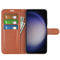 Miniatyrbild 2 av 6: Samsung Galaxy S24 Fodral Litchi Läder Brun