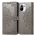 Miniatyrbild 2 av 5: Xiaomi Mi 11 - Mandala Läder Fodral - Grå Grey Grå