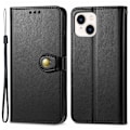 Miniatyrbild 1 av 6: iPhone 15 Plus Fodral Läder Magnetisk Mässing Svart