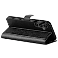 Miniatyrbild 4 av 6: Samsung Galaxy A15 5G Fodral Litchi Läder Svart
