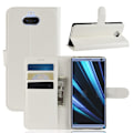 Miniatyrbild 1 av 5: Sony Xperia 10 Plus - Litchi Plånboksfodral - Vit White Vit