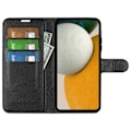 Miniatyrbild 2 av 6: Samsung Galaxy A15 5G Fodral Litchi Läder Svart