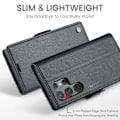Miniatyrbild 4 av 6: CASEME Galaxy S24 Ultra Fodral Slim Litchi Läder Svart