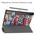 Miniatyrbild 5 av 6: Galaxy Tab S9 FE Plus Fodral Tri-Fold Läder Graffiti