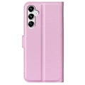 Miniatyrbild 6 av 6: Samsung Galaxy A25 5G Fodral Litchi Läder Ljus Rosa