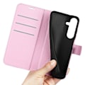 Miniatyrbild 4 av 6: Samsung Galaxy S25 Plus Fodral Litchi Läder Ljus Rosa