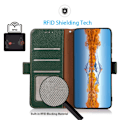 Miniatyrbild 2 av 6: KHAZNEH Galaxy S24 Ultra Fodral RFID Litchi Äkta Läder Grön