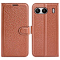 Miniatyrbild 1 av 6: OnePlus Nord 4 Fodral Litchi Läder Brun