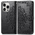 Miniatyrbild 1 av 6: iPhone 16 Pro Fodral Mandala Läder Svart
