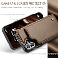 Miniatyrbild 5 av 6: CASEME iPhone 16 Plus Skal RFID Kickstand Plånbok Brun