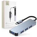 Miniatyrbild 2 av 7: Tech-Protect 4in1 USB-C Hub 4x USB-A Grå