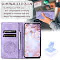 Miniatyrbild 5 av 6: iPhone 16e Fodral Flip Mandala Läder Lila