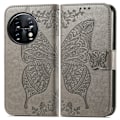 Miniatyrbild 2 av 4: OnePlus 11 5G Fodral Butterfly Läder Grå