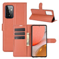 Miniatyrbild 1 av 5: Samsung Galaxy A72 - Litchi Läder Fodral - Brun Brown Brun