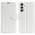 Miniatyrbild 1 av 6: Samsung Galaxy A25 5G Fodral Litchi Läder Vit