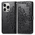 Miniatyrbild 1 av 6: iPhone 16 Pro Max Fodral Mandala Läder Svart